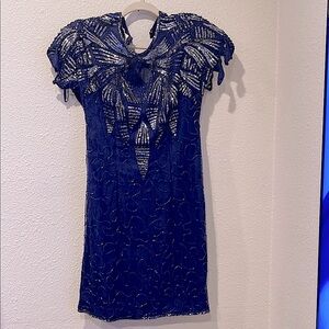 Vtg‎ beaded Sequin midi Dress